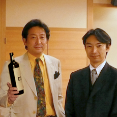 辰巳琢郎さんと蔵元そして、人気の本格加賀丸芋焼酎
